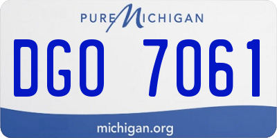 MI license plate DGO7061