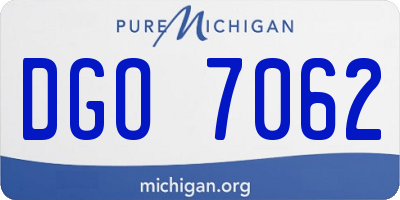 MI license plate DGO7062