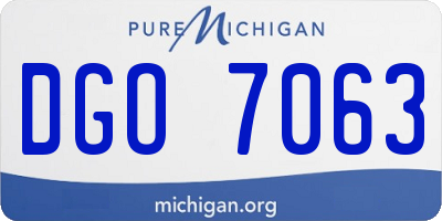 MI license plate DGO7063