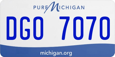 MI license plate DGO7070