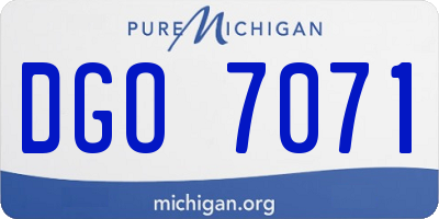 MI license plate DGO7071