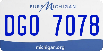 MI license plate DGO7078