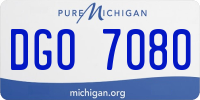 MI license plate DGO7080