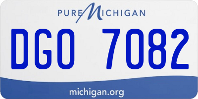 MI license plate DGO7082