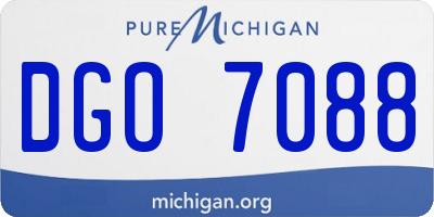 MI license plate DGO7088