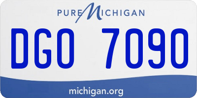MI license plate DGO7090