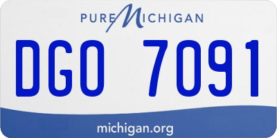 MI license plate DGO7091