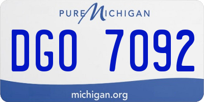 MI license plate DGO7092