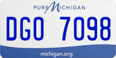 MI license plate DGO7098