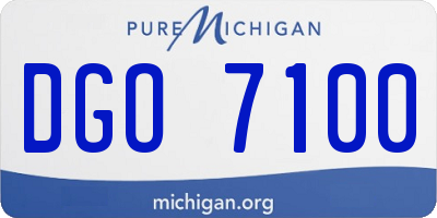 MI license plate DGO7100