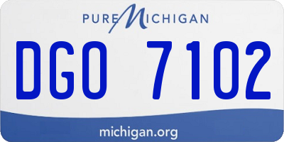 MI license plate DGO7102