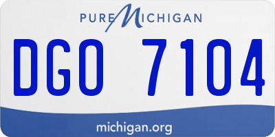 MI license plate DGO7104