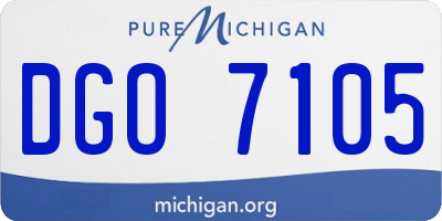 MI license plate DGO7105