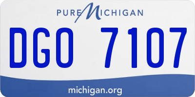 MI license plate DGO7107