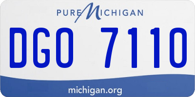 MI license plate DGO7110