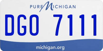 MI license plate DGO7111