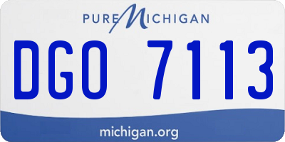 MI license plate DGO7113