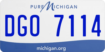 MI license plate DGO7114