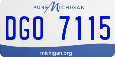 MI license plate DGO7115