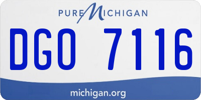 MI license plate DGO7116