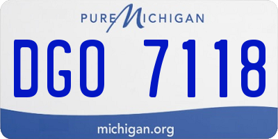 MI license plate DGO7118