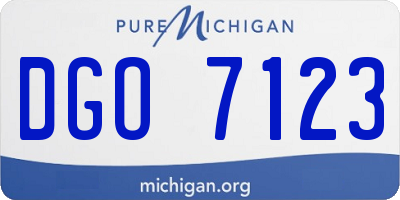 MI license plate DGO7123