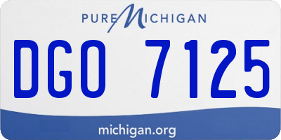 MI license plate DGO7125