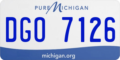 MI license plate DGO7126