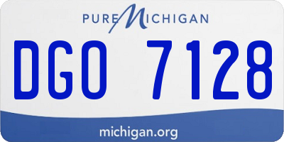 MI license plate DGO7128