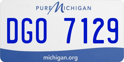 MI license plate DGO7129