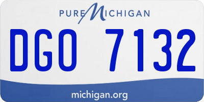 MI license plate DGO7132