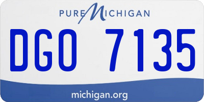 MI license plate DGO7135