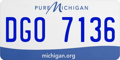 MI license plate DGO7136