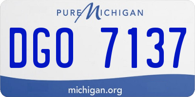 MI license plate DGO7137