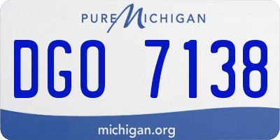 MI license plate DGO7138