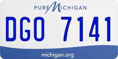 MI license plate DGO7141