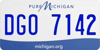 MI license plate DGO7142
