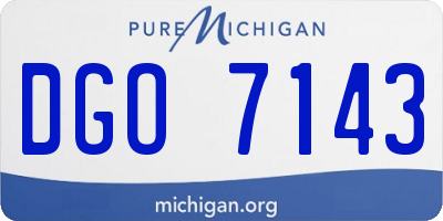 MI license plate DGO7143