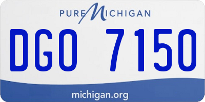 MI license plate DGO7150