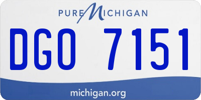 MI license plate DGO7151