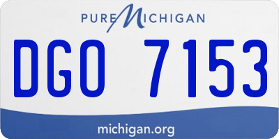 MI license plate DGO7153