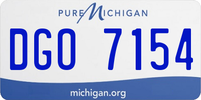 MI license plate DGO7154