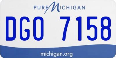 MI license plate DGO7158