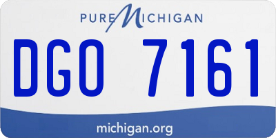 MI license plate DGO7161