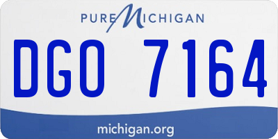 MI license plate DGO7164