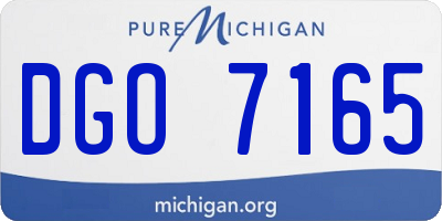 MI license plate DGO7165