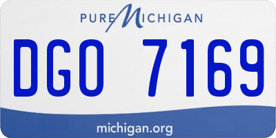MI license plate DGO7169