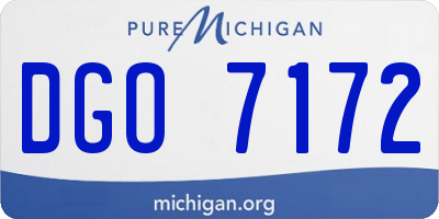 MI license plate DGO7172