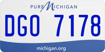 MI license plate DGO7178
