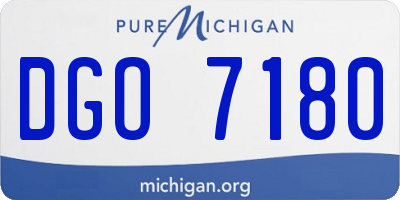 MI license plate DGO7180